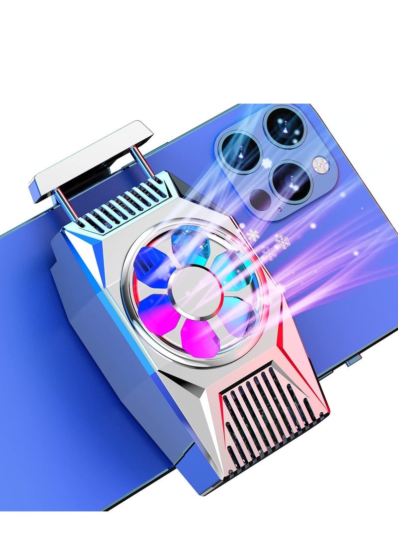 KASTWAVE Phone Cooling Fan, Portable Mini Phone Cooling Heatsink for iPhone iOS/Android Gaming Semiconductor Heatsink Cooler (Silver)  - Image 1