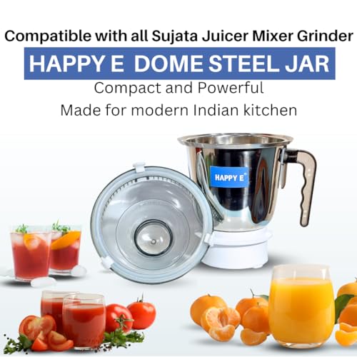 HAPPY E Sujata Dome Steel Jar | Sujata Mixer Grinder (1500 ml) - Image 2
