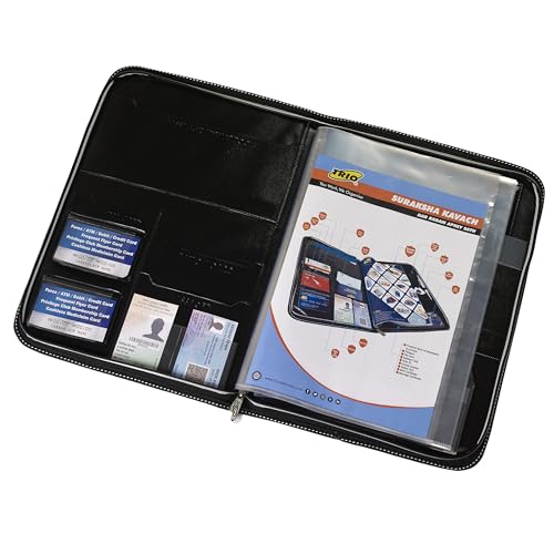 Trio Executive Folders and Organizer for Business Cards and Documents, Black (Copper, 20 Pockets) - Image 2