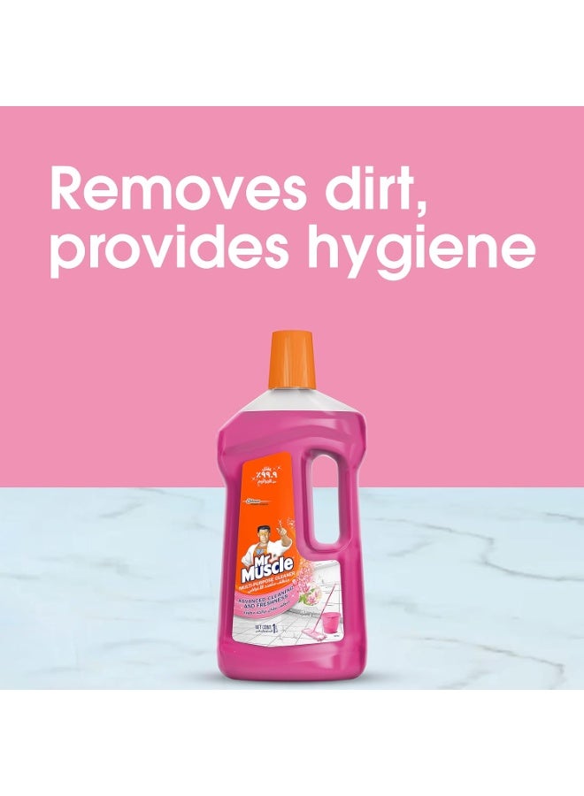مستر ماسل منظف ​​أرضيات سائل متعدد الأغراض برائحة الزهور المثالية للتنظيف المتقدم والانتعاش يقتل 99.9% من الجراثيم 1 لتر - Image 4