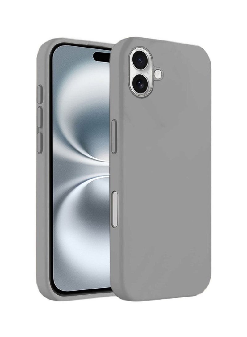 Techie Soft Smooth Silicone MagSafe Back Cover Case with Inner Microfiber Lining for Apple iPhone 16 Plus  – Grey - Image 1