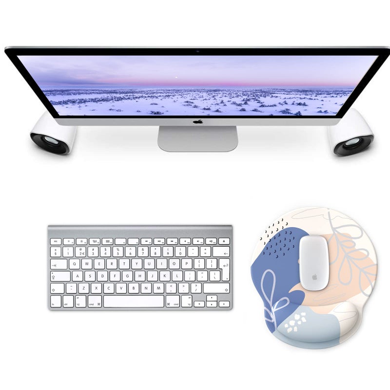 eulps Mouse Pad with Wrist Rest, Comfortable Computer Mousepad with Gel Wrist Support Smooth Surface and Non-Slip PU Base for Pain Relief, Laptop, Office & Home (Leafy Lushness) - Image 2