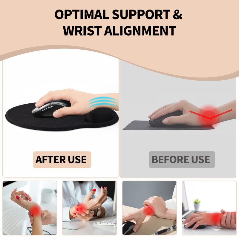 eulps Mouse Pad with Wrist Rest, Comfortable Computer Mousepad with Gel Wrist Support Smooth Surface and Non-Slip PU Base for Pain Relief, Laptop, Office & Home (Leafy Lushness) - Image 4