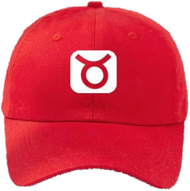 CAP (RED) White logo for men and women with sun protection.sports cap with distinctive shapes(TAURUS) (147)