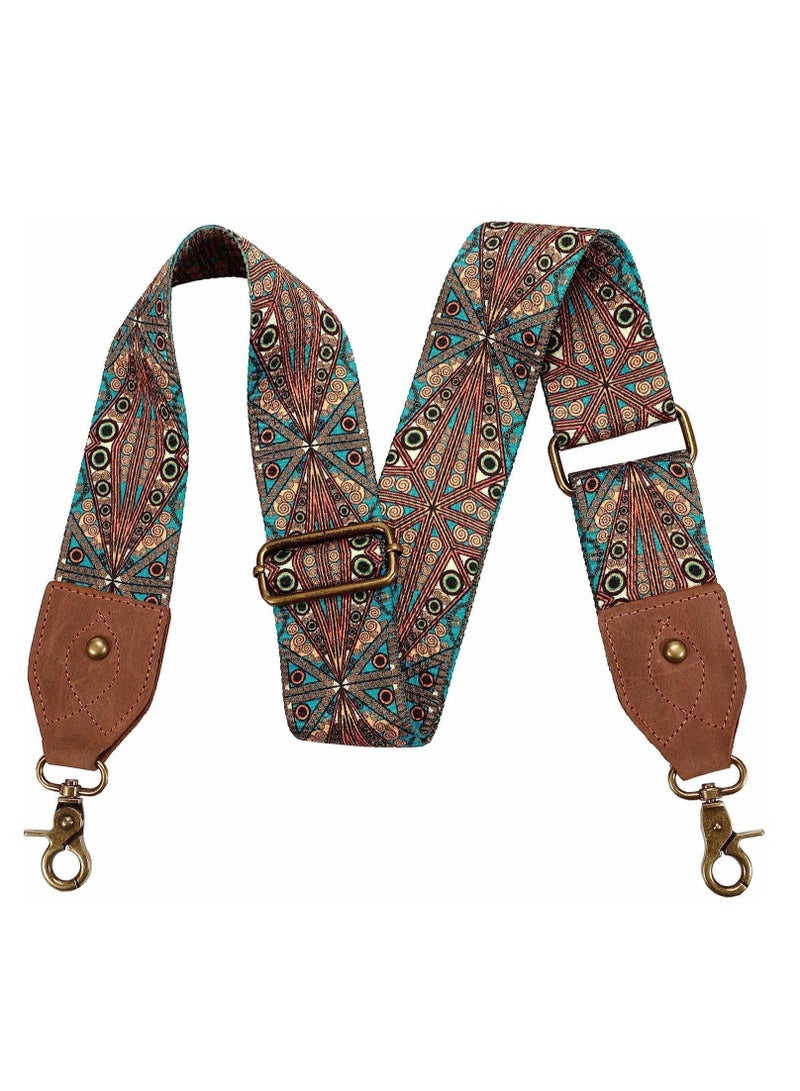 Barakah Purse Strap, Wide Shoulder Purse Strap Replacement Adjustable Belt Canvas Bag Crossbody Handbag, Leather Buckle, 53 Inch - Image 1