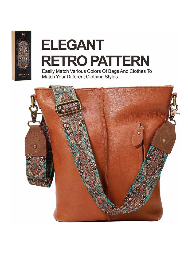 Barakah Purse Strap, Wide Shoulder Purse Strap Replacement Adjustable Belt Canvas Bag Crossbody Handbag, Leather Buckle, 53 Inch - Image 5