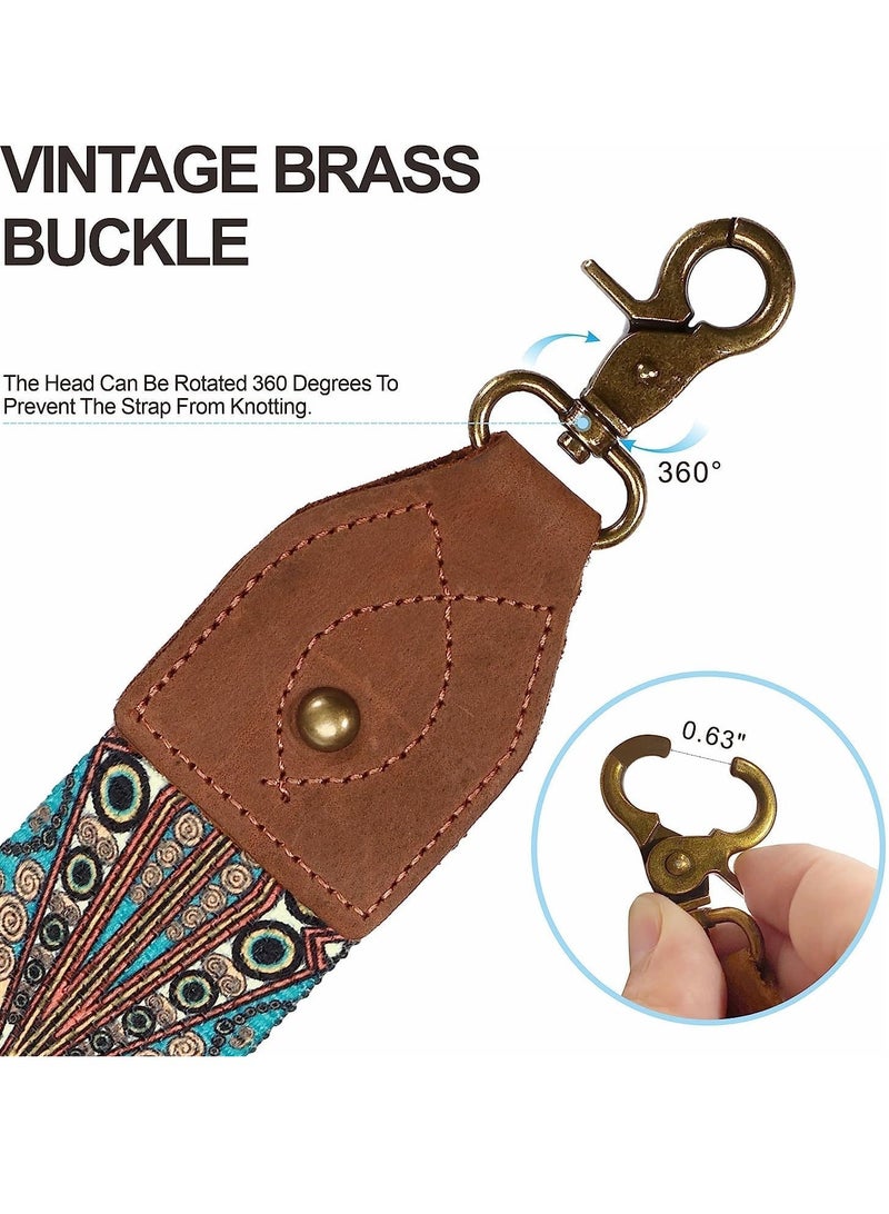 Barakah Purse Strap, Wide Shoulder Purse Strap Replacement Adjustable Belt Canvas Bag Crossbody Handbag, Leather Buckle, 53 Inch - Image 4