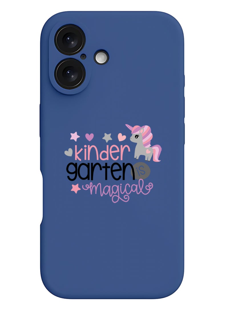 Theodor iPhone 16 Blue Protective Slim Fit Case Liquid Silicone Cover with Full Body Protection Anti-Scratch Shockproof Case For iPhone - Kinder garden magical - Image 1
