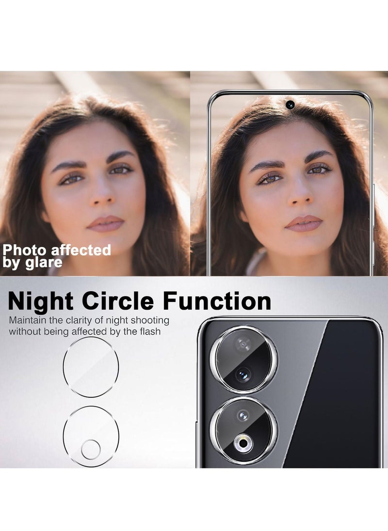 Excefore Screen Protector, Camera Lens Protector, 9H Hardness 3D HD Tempered Glass Film, 2 Pcs Tempered Glass Compatible with Honor 90 5G Screen Protector and 2 Pcs Camera Lens Protector  - Image 5