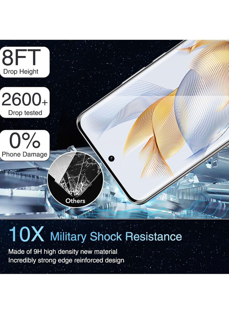 Excefore Screen Protector, Camera Lens Protector, 9H Hardness 3D HD Tempered Glass Film, 2 Pcs Tempered Glass Compatible with Honor 90 5G Screen Protector and 2 Pcs Camera Lens Protector  - Image 2