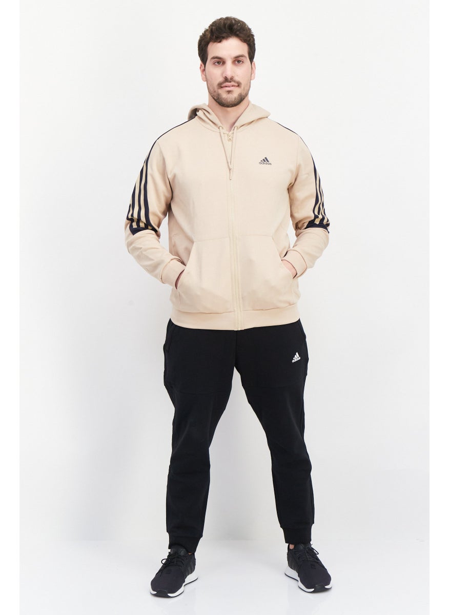 Adidas - Men Sportswear Fit Brand Logo Training Hoodies, Beige - Image 1