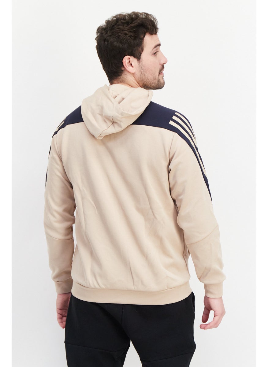 Adidas - Men Sportswear Fit Brand Logo Training Hoodies, Beige - Image 1