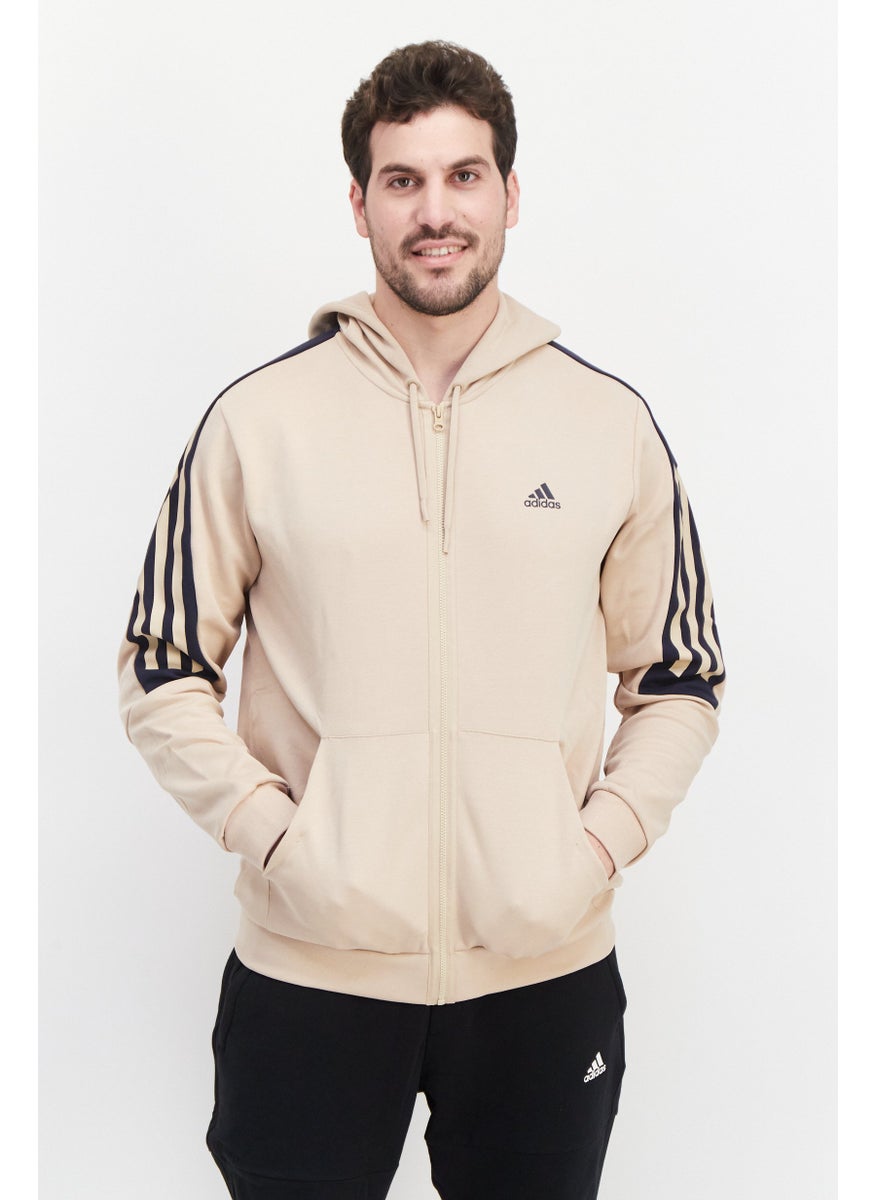 Adidas - Men Sportswear Fit Brand Logo Training Hoodies, Beige - Image 1