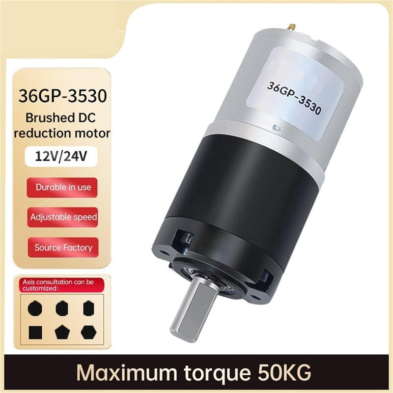 Micro Planetary Gear Reduction DC Motor 24V 1621RPM 50KG CM Torque Forward Reverse - Image 3