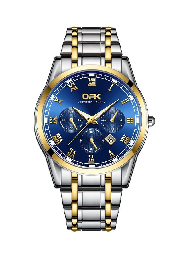 Wrist Watch for Men, Fashion Designed Analog Quartz Men's Watch with Calenda Display, Glow in The Dark Classic Gent's Watch with Stainless Steel Strap - Image 1