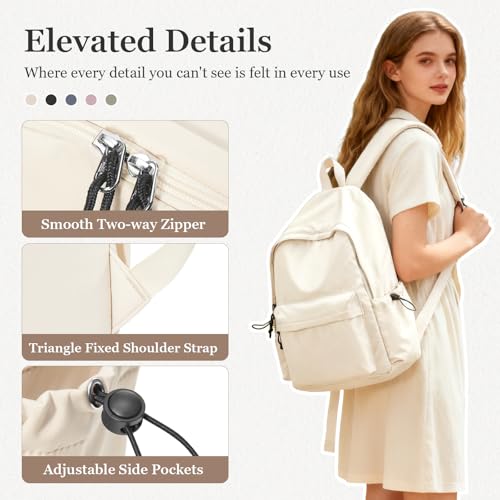 WEPOET White Bookbags For Teen Girls Boys Waterproof College Backpack Middle School bags Lightweight Travel Rucksack Casual Daypack Laptop Backpacks For Men Women - Image 5