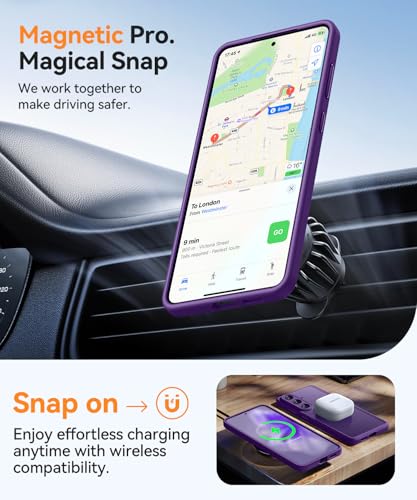 CANSHN Designed for Samsung Galaxy S26 Case (6.3 inch), Upgraded [Full Camera Protection] [Compatible with Magsafe] [Translucent Matte] Shockproof Protective Phone Cover, Deep Purple - Image 5