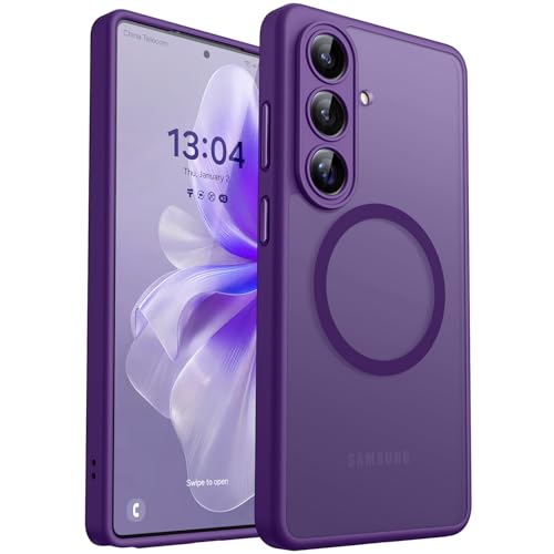 CANSHN Designed for Samsung Galaxy S26 Case (6.3 inch), Upgraded [Full Camera Protection] [Compatible with Magsafe] [Translucent Matte] Shockproof Protective Phone Cover, Deep Purple - Image 1