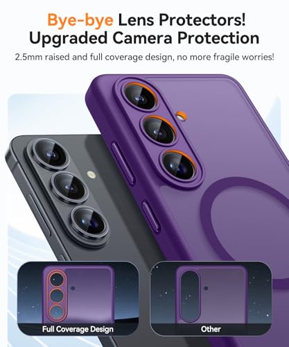 CANSHN Designed for Samsung Galaxy S26 Case (6.3 inch), Upgraded [Full Camera Protection] [Compatible with Magsafe] [Translucent Matte] Shockproof Protective Phone Cover, Deep Purple - Image 3