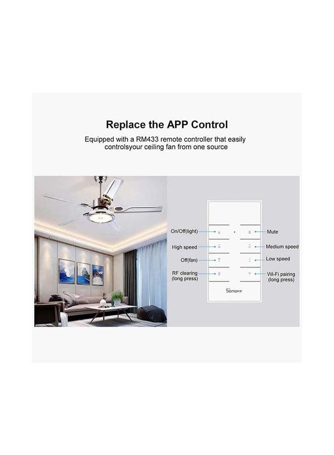 Loquat DIY iFan03 Smart Wi-Fi Ceiling Fan And Light Controller Echo, Echo Dot, Tap Google Home Assistant - Image 2