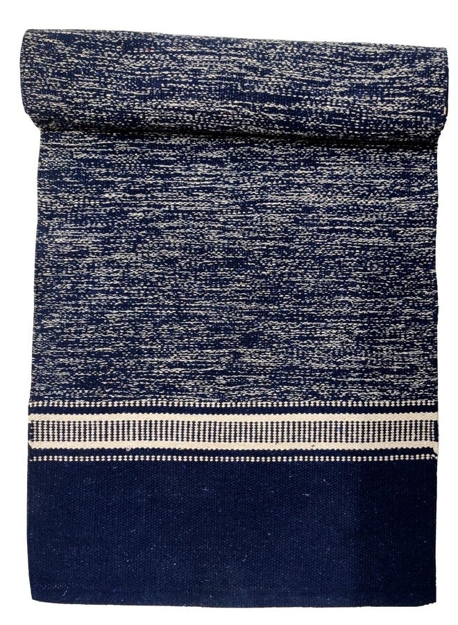 Purpledip Cotton Floor Runner Yoga Mat: Handwoven Heavy Weave Anti-Skid Mats For Yogasana, Pranayam, Surya Namaskar Or Any Exercise (12043A) - Image 4