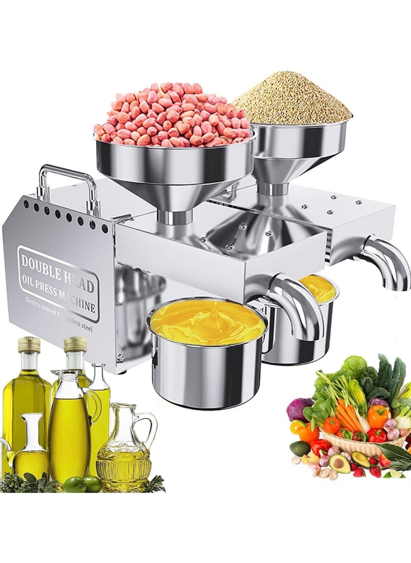 LETWOO - LETWOO Commercial Double Head Oil Press Machine Automatic Electric Oil Press Extractor 304 Stainless Steel Cold/Heat Oil Press expeller Easily Extract Nut Peanut Sesame  Walnut Oil - Image 1