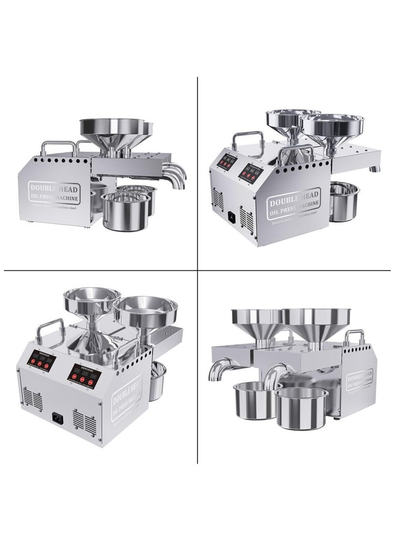 LETWOO - LETWOO Commercial Double Head Oil Press Machine Automatic Electric Oil Press Extractor 304 Stainless Steel Cold/Heat Oil Press expeller Easily Extract Nut Peanut Sesame  Walnut Oil - Image 1