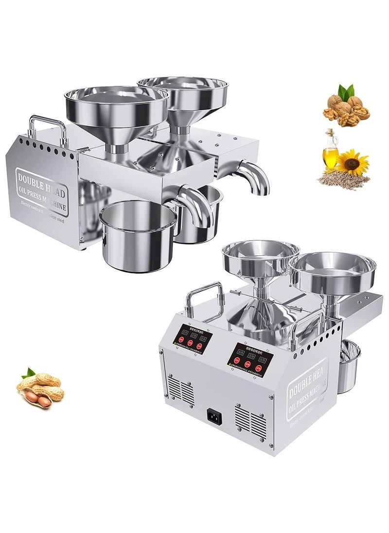 LETWOO - LETWOO Commercial Double Head Oil Press Machine Automatic Electric Oil Press Extractor 304 Stainless Steel Cold/Heat Oil Press expeller Easily Extract Nut Peanut Sesame  Walnut Oil - Image 1