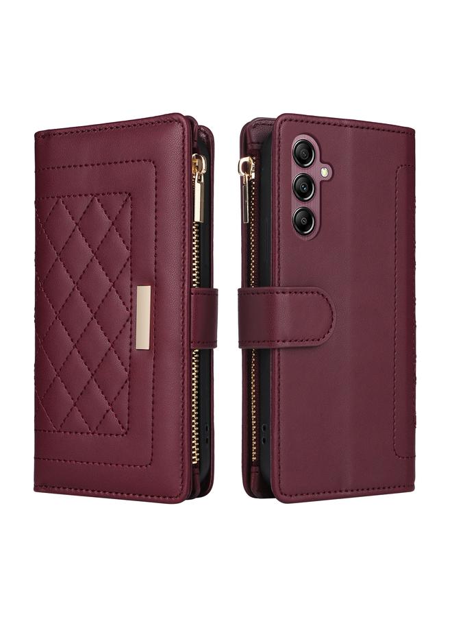 اس-توب جراب لهاتف Samsung Galaxy A15 5G، جراب كروس بودي بسحاب ومحفظة من الجلد بتصميم معين الشكل - Image 3