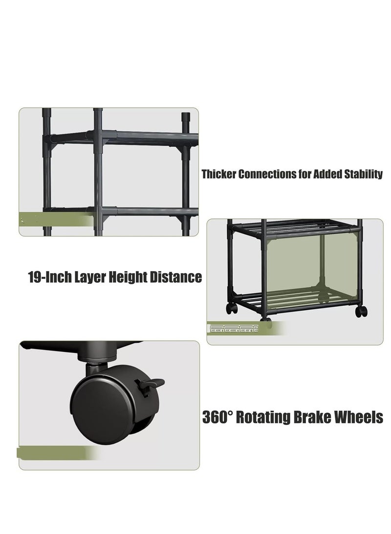 رفوف التخزين - منظم رفوف 6 طبقات، رفوف معدنية متينة مع أقدام قابلة للتعديل، منظم رفوف موفر للمساحة للمخزن، الغسيل، المطبخ - Image 2