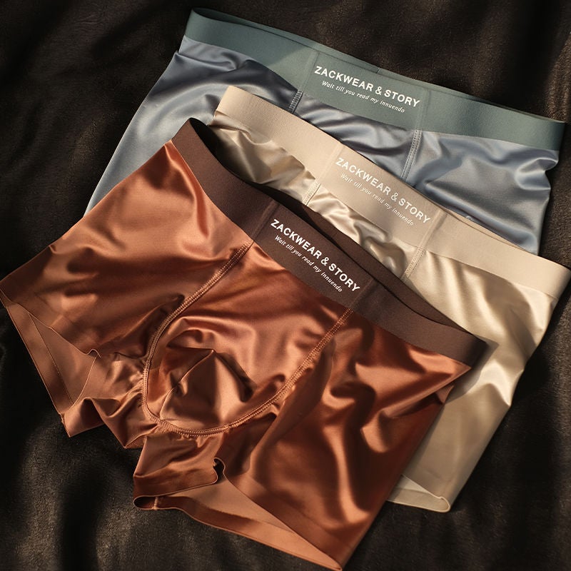 Zackwear Men'S Underwear Ice Silk Men'S Light Luxury Satin Breathable Underpants Non-Marking Boxer Shorts - Image 1