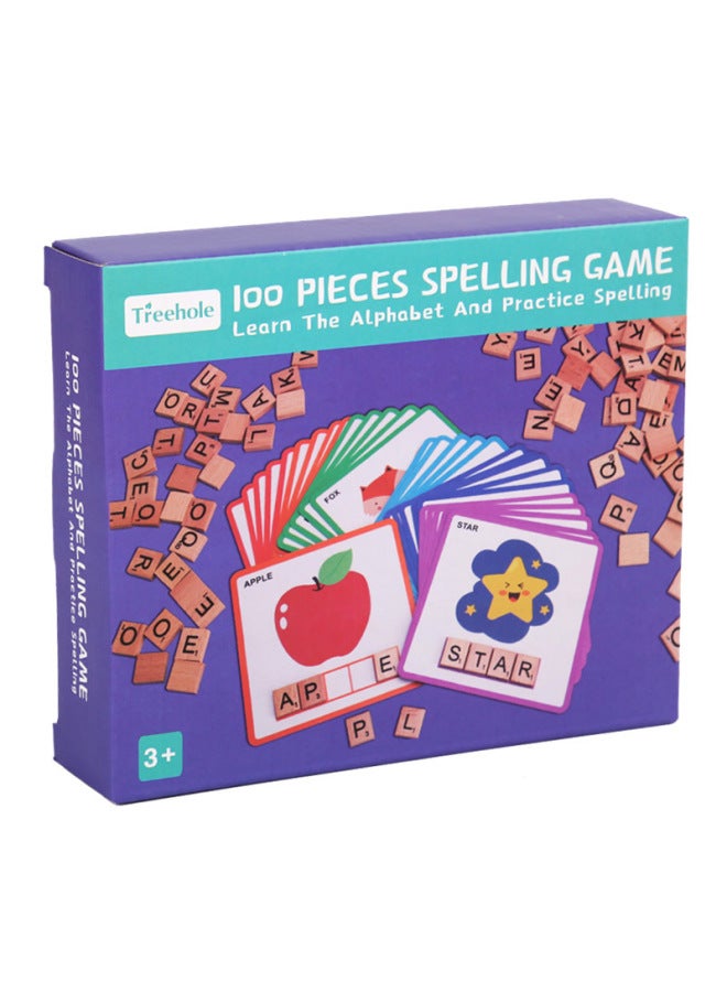 100 Wooden Letters Spelling Word Game Children Early Education English Word Matching Cognitive Toys - Image 5