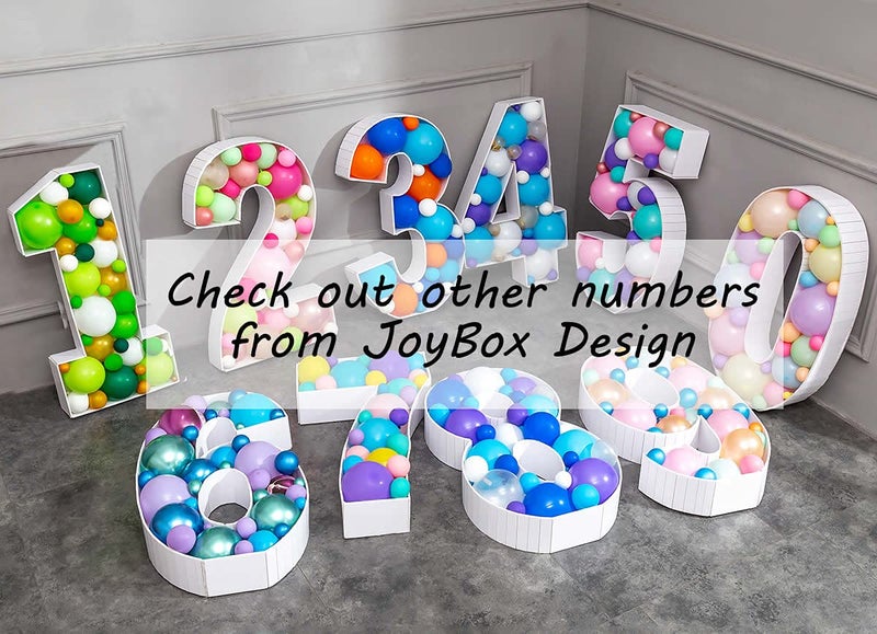 JoyBox Design Mosaic Balloon Frame Numbers 2 Pre-Cut Large Foam Board Sign Cut-Out for Boy Girl Birthday Backdrop Anniversary Decoration - Image 5