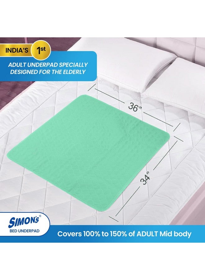 Simon's Simon’s Adult Reusable Classic Bed Underpad for Elderly, Heavy Absorbency Large Size 34 X 36 inches | Leak Proof 4 Layer Design Protects Surfaces for Incontinence Patients - Green | Pack of 1  - Image 3