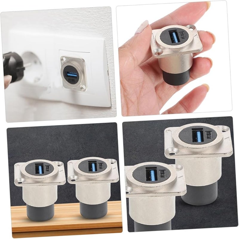 Merryhapy USB 3.0 Panel Mount Male to Female Bulkhead Adapter with Waterproof Cover Flush Mount - Image 3