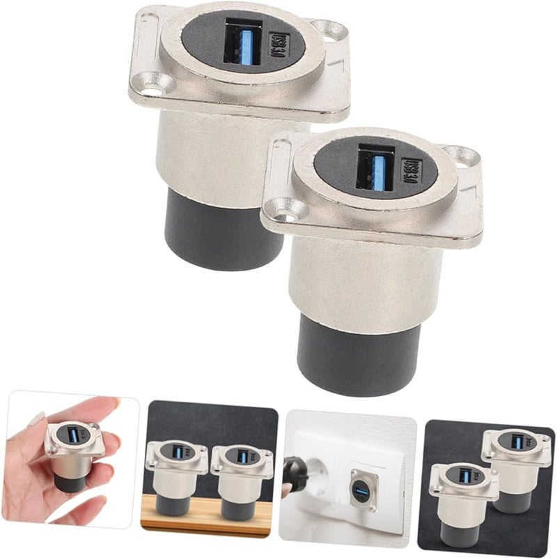 Merryhapy USB 3.0 Panel Mount Male to Female Bulkhead Adapter with Waterproof Cover Flush Mount - Image 4