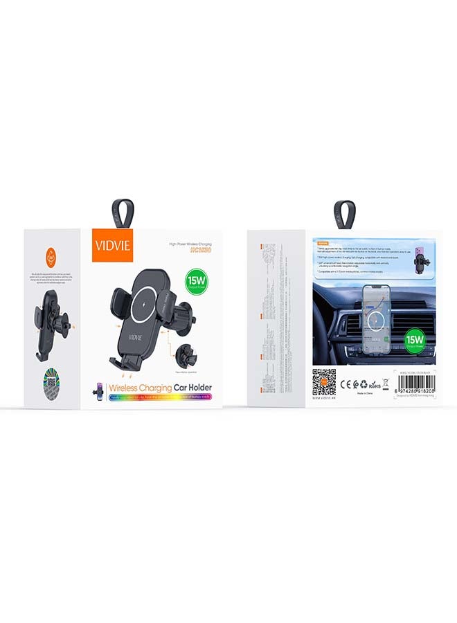 Vidvie Wireless Fast Car Charger Vent Car Holder - Black  - Image 3