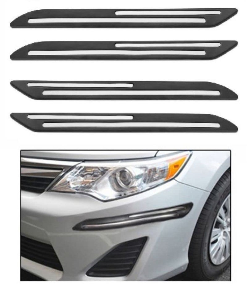 Bowrain Car Bumper Protector for Mahindra Xylo - (Black, Pack of 4, Chrome Strip) - Image 2