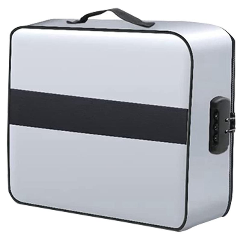 Briefcase with zipper, moisture and fireproof, 3 layers, 38.1 x 27.9 cm, important document storage bag (silver) - Image 1