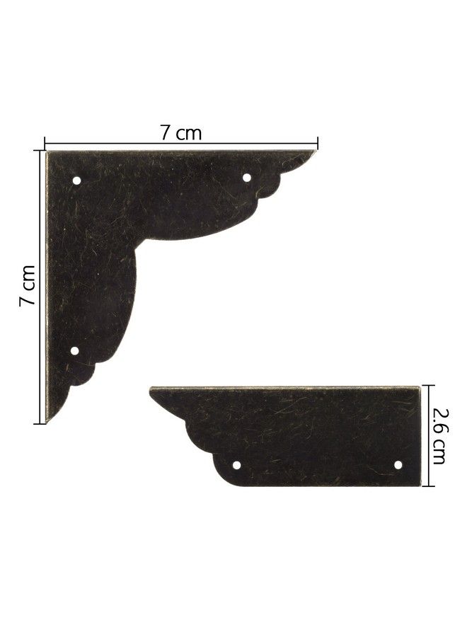 COSMOS Pack Of 12 Antique Metal Box Corner Protector Edge Safety Guard Cabinet Furniture Corner Metal Bumpers Bronze Tone Color  - Image 4
