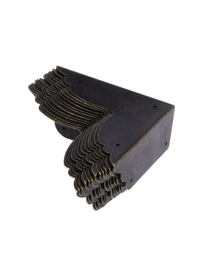 COSMOS Pack Of 12 Antique Metal Box Corner Protector Edge Safety Guard Cabinet Furniture Corner Metal Bumpers Bronze Tone Color  - Image 5