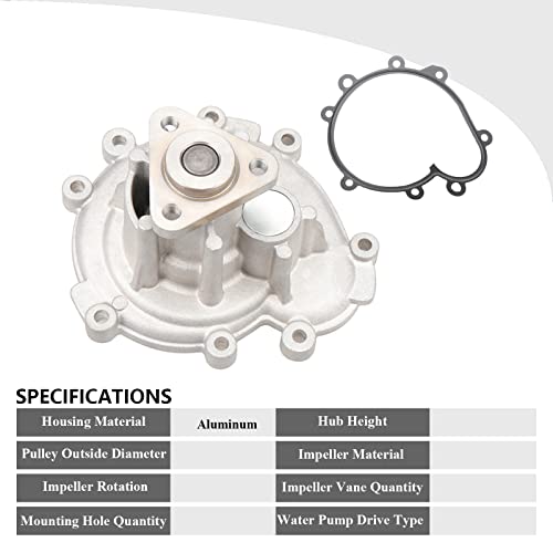 VIPCAR WP01002 Professional Engine Water Pump for Porsche Cayenne 2003 2004 2005 2006 Cayenne 4.5L V8, OE Replacement - Image 2