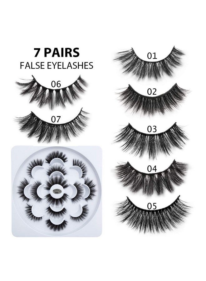 DYSILK Fluffy Lahses Fake Eyelashes - False Eyelashes Natural 7 Pairs 6D Lashes 7 Styles Faux Mink Eyelashes Wispy Lashes Natural Look False Eyelashes Long Lashes Pack Mink Lashes Eye Lashes |005 - Image 2