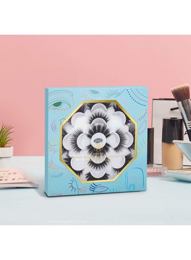 DYSILK Fluffy Lahses Fake Eyelashes - False Eyelashes Natural 7 Pairs 6D Lashes 7 Styles Faux Mink Eyelashes Wispy Lashes Natural Look False Eyelashes Long Lashes Pack Mink Lashes Eye Lashes |005 - Image 3