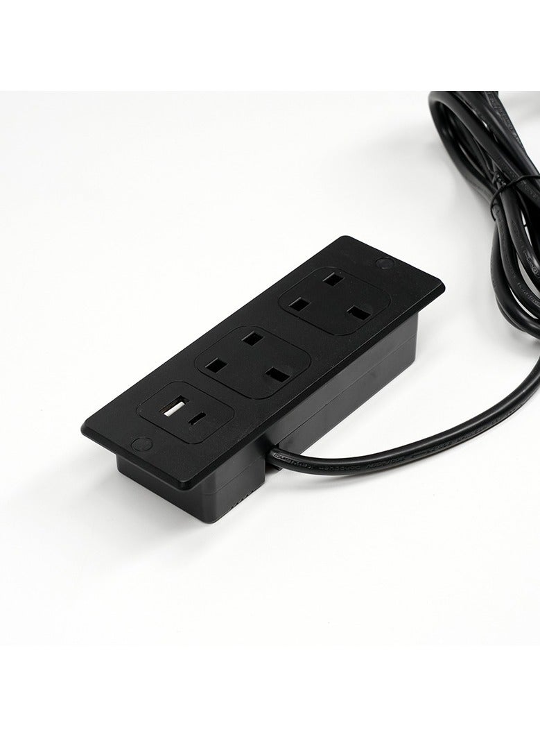 general UK standard home desktop power strip with multiple sockets and a TYPE-C charging port - Image 1