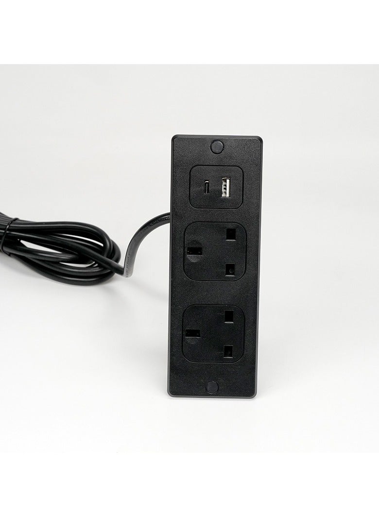general UK standard home desktop power strip with multiple sockets and a TYPE-C charging port - Image 4