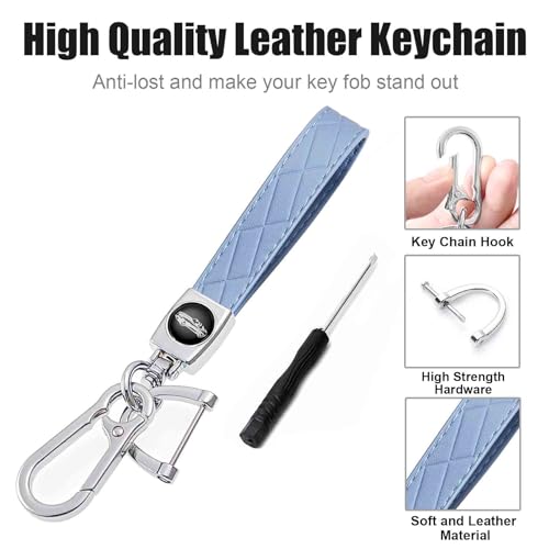 Cacacar Key Fob Cover for Chevy GMC with Keychain, Silverado Sierra Tahoe Suburban Equinox Traverse Yukon Denali Terrain Buick Envision Premium Soft TPU Case (5 Buttons Blue) - Image 5