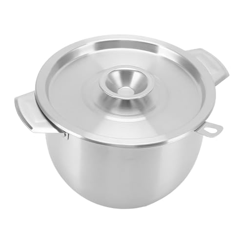 Snevad Oil Filter Basin Stainless Steel Oil Container Mixing Bowl with Lids Cooking Oil Container Kitchen Oil Basin 1.5 Liter Food Preparation Bowl with Fine Mesh Strainer Coaster Tray [24x20x12 CM] - Image 1