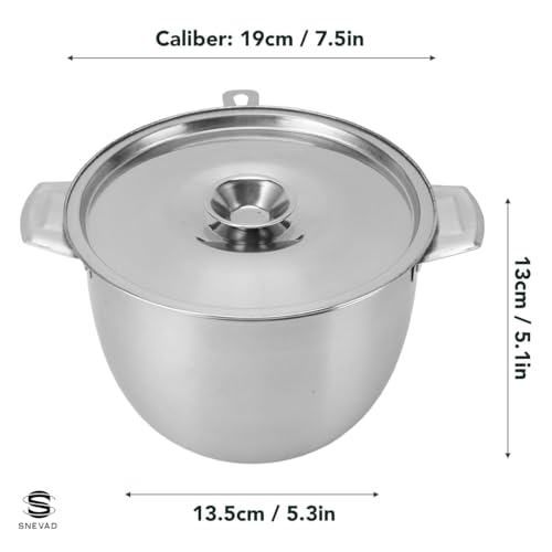Snevad Oil Filter Basin Stainless Steel Oil Container Mixing Bowl with Lids Cooking Oil Container Kitchen Oil Basin 1.5 Liter Food Preparation Bowl with Fine Mesh Strainer Coaster Tray [24x20x12 CM] - Image 4