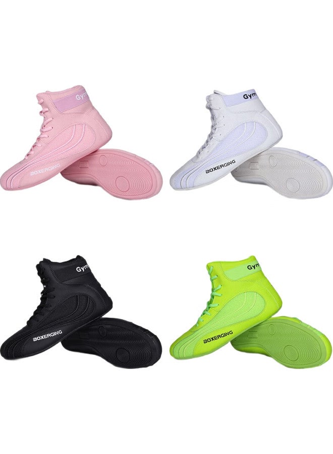 Competing pie Competitive High-Top Boxing Shoes For Men, Women, And Children, Suitable For Mma, Combat Training, Wrestling, And Martial Arts. Black, Size 43 - Image 1